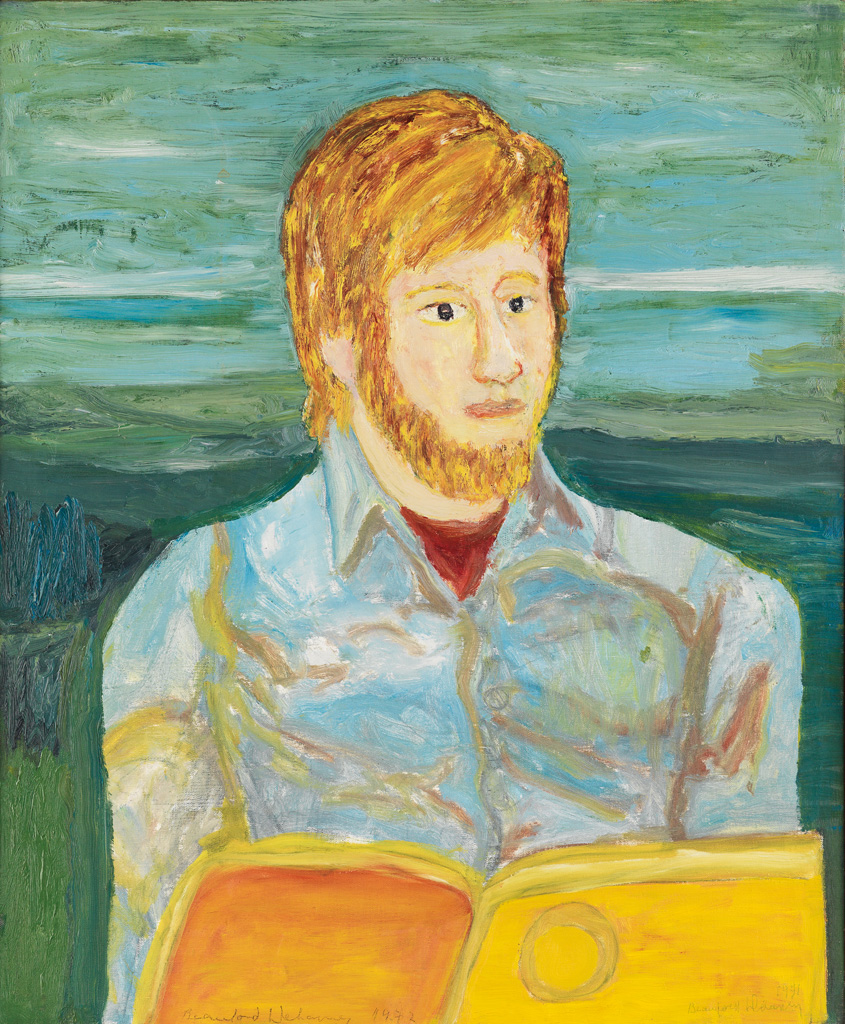 BEAUFORD DELANEY (1901 - 1979) Portrait of a Bearded Young Man Reading.
